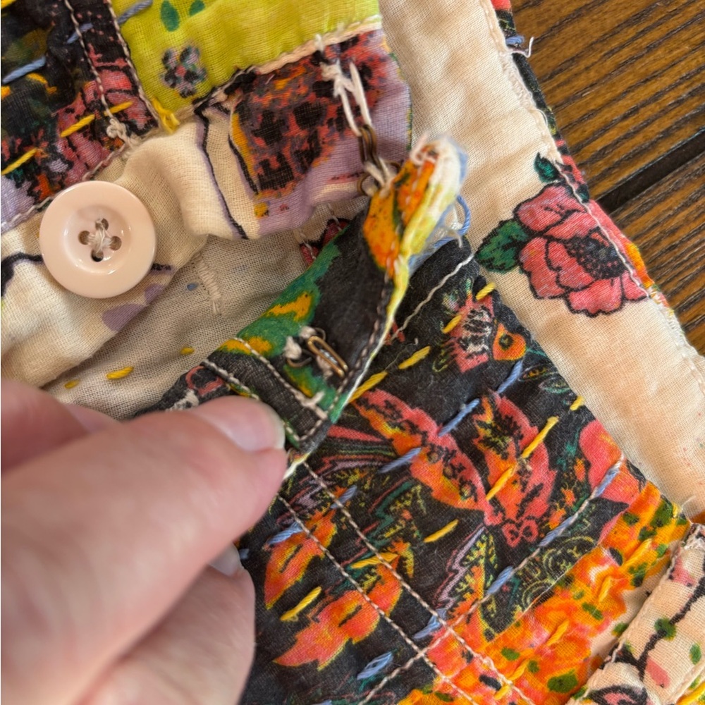 Free People patchwork cotton pants size 6 - Picture 7 of 14